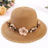 Wreath Straw Hats Summer Sun Hat Ladies Elegant Hat Female Vintage Hats Straw Beach Hats Flower String Woman Hat