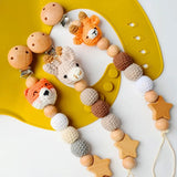 Soother Chain Dummy Clips Crochet Animal Pacifier Clips Pacifier Holder Clips Baby Teether Toys Straps Baby Pacifier Chain