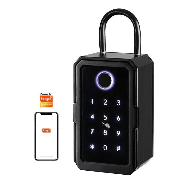 Key Safe Tuya Ttlock Fingerprint Bluetooth Wifi Digital Key Box App Remote Access Wall Mount Combination Security Airbnb Lockbox