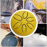 3 In 6 Notes Percussion Steel Drum Kit Steel Tongue Drum with Mallet Handpan Drum Tongue Drum for Concert Mind Healing Yoga