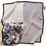 Silk Square Scarf Women 100% Real Luxury Brand Horse Print Neckerchief Female Hair Hand Bag Wrist Foualrd Scarves Bandana