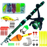 Spinning Fishing Rod and Reel Combo1.8M Telescopic Rod with 5.2:1 3BB Fishign Reel Max Drag 5kg Full Fishing Kit