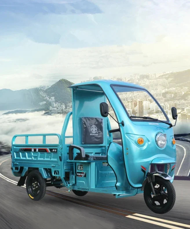 Semi-closed Electric Tricycle Hauling Semi-top Load King Simple 60V Cargo Motorcycle Power 200 Motorcycle With Cabin 2 Wheels