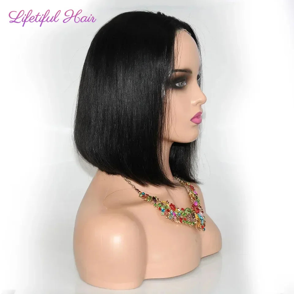 Glueless Bob Hair Wig Human Hair Ready To Wear and Go Straight Transprent 4x4 Lace Closure Wigs For Women Human Hair