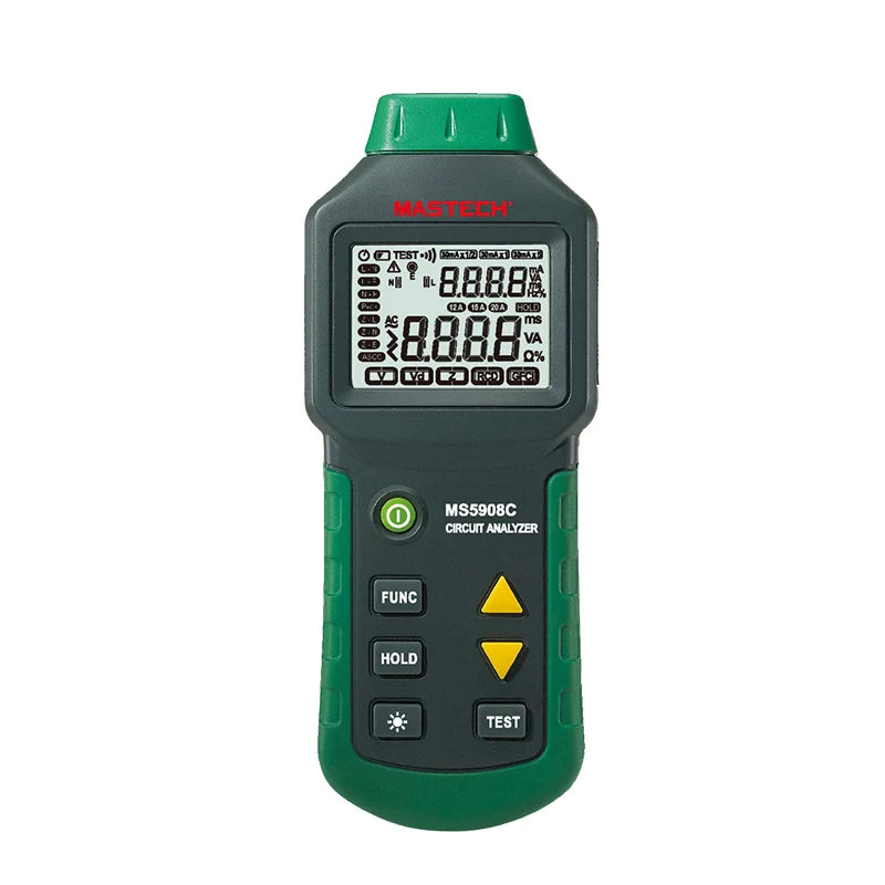 MASTECH MS5908A/MS5908C AC100-240V LCD Circuit Breaker Analyzer RCD Tester With Voltage GFCI Meter Mastech Socket Tester