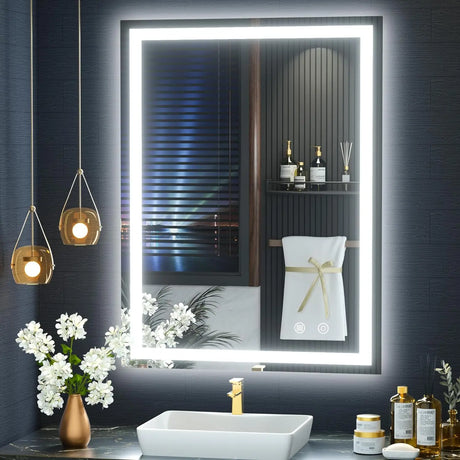 20×26 LED Bathroom Mirror with Light, Vanity Mirrors for Bathroom with Anti-Fog, Dimmable, 3 Colors (Horizontal/Vertical)