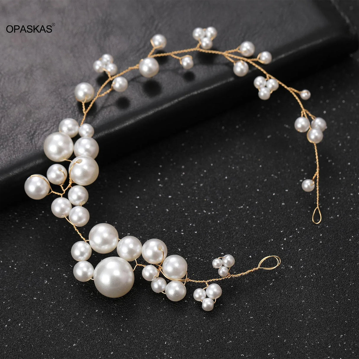 Bridal Sweet Headband Headpieces Banquet Pearls Headdress Simple Chain Hair Vine For Banquet Wedding Masquerade Hair Jewelry