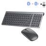 Gray Bluetooth 5.0 & 2.4G Wireless Keyboard Mouse Combo Rechargeable Full Size Wireless Keyboard for Notebook Laptop