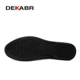 DEKABR Italian Mens Shoes Casual Luxury Brand Summer Men Loafers Split Leather Moccasins Comfy Breathable Slip On Boat Shoes