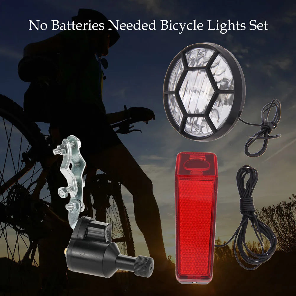 Bicycle Lights Set Kit Bike Safety Front Headlight Taillight Rear light Dynamo