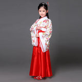 Traditional Chinese Dance Costumes for Girls Ancient Opera Tang Dynasty Han Ming Hanfu Dress Child Clothing Folk Dance Children