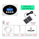 Double Pump Intelligent Drip Irrigation System Water Pump Timer Garden Solar Energy Potted Plant Automatic Watering Device