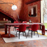 Luxury Dining Room Furniture Burgundy Painted Dining Tables Home Kitchen Solid Wood Table and Chair Italian Oval Conference Desk