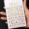 3D Gold Sun/Moon/Star Bronzing Nail Art Sticker 8*10cm Laser Star Moon Design Nail Decal Gold Silver Self-Adhesive Slider &*&