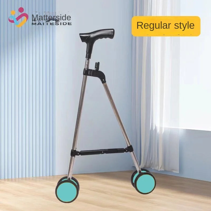 Elderly crutches with wheels Mobile  folding crutches shopping Walking aids Gifts to Elderly