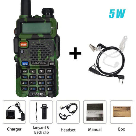 BAOFENG Original UV-5R Camouflage Walkie Talkie BF-UV5R Portable Two Way Radios 5W Dual Band 128CH 1800mAh Wireless Communicator