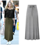 Plus Size A-line Cotton Skirts Hip Slim Women Casual Skirts Irregular Elastic Waist Long Loose Sheds Skirts Bowknot Skirts