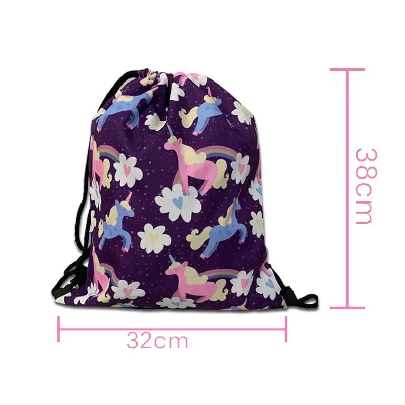 Customize The Image / Logo / Name Drawstring Bag Women Men Storage Bag Boys Girls Causal Backpack Ladies Shopping Bags Gift