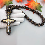 GS111 Cross Holy Image Resin Paintings Fine Beads Decoration Religious Redemption Belief 3D Stereo Car Pendants NecklaceOrnament