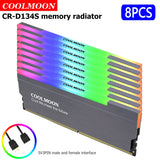 COOLMOON CR-D134S RAM Heat Spreader 5V 3PIN Male/Female Addressable Memory Cooler Heatsink Support RGB Controller for Desktop PC