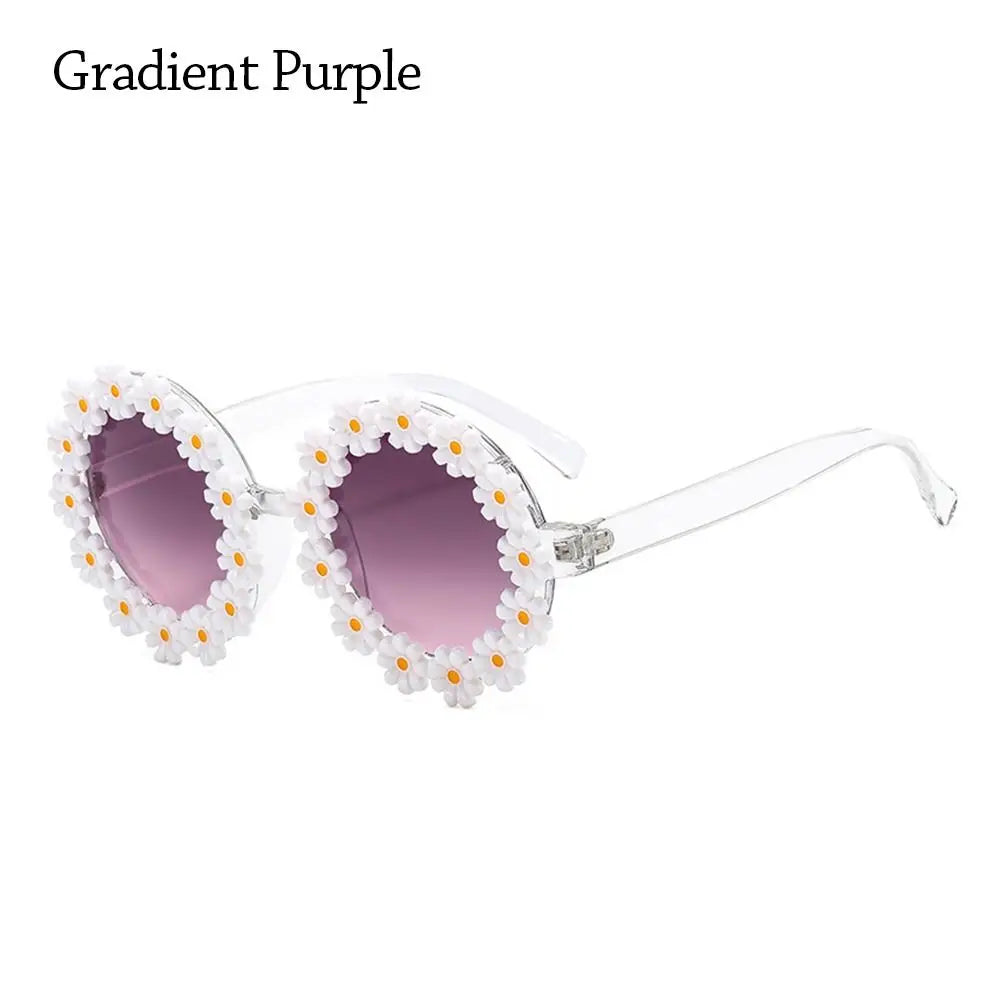 Fashion Retro Daisy Sunglasses for Women Round Flower Sun Glasses Trendy Summer Pool Beach Party Shades UV400 Eyewear