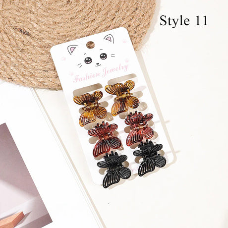 Hair Accessories For Women 6Pcs/Set Mini Crab Hair Clip Acrylic Hair Clips Hairpins Color Bangs Side Clips Popular Hair Catches