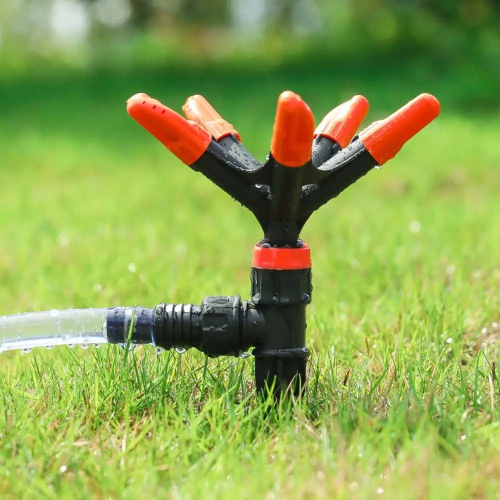 Automatic Garden Sprinkler 360 Degrees Rotary Adjustable Automatic Irrigation Equipment Large Area Black Watering Nozzle Farm