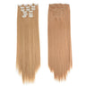 Synthetic Clip in Hair Extensions 6 Pcs/Set 16 Clips Long Straight Hairpieces Clip On Hair Extension for Women Blonde