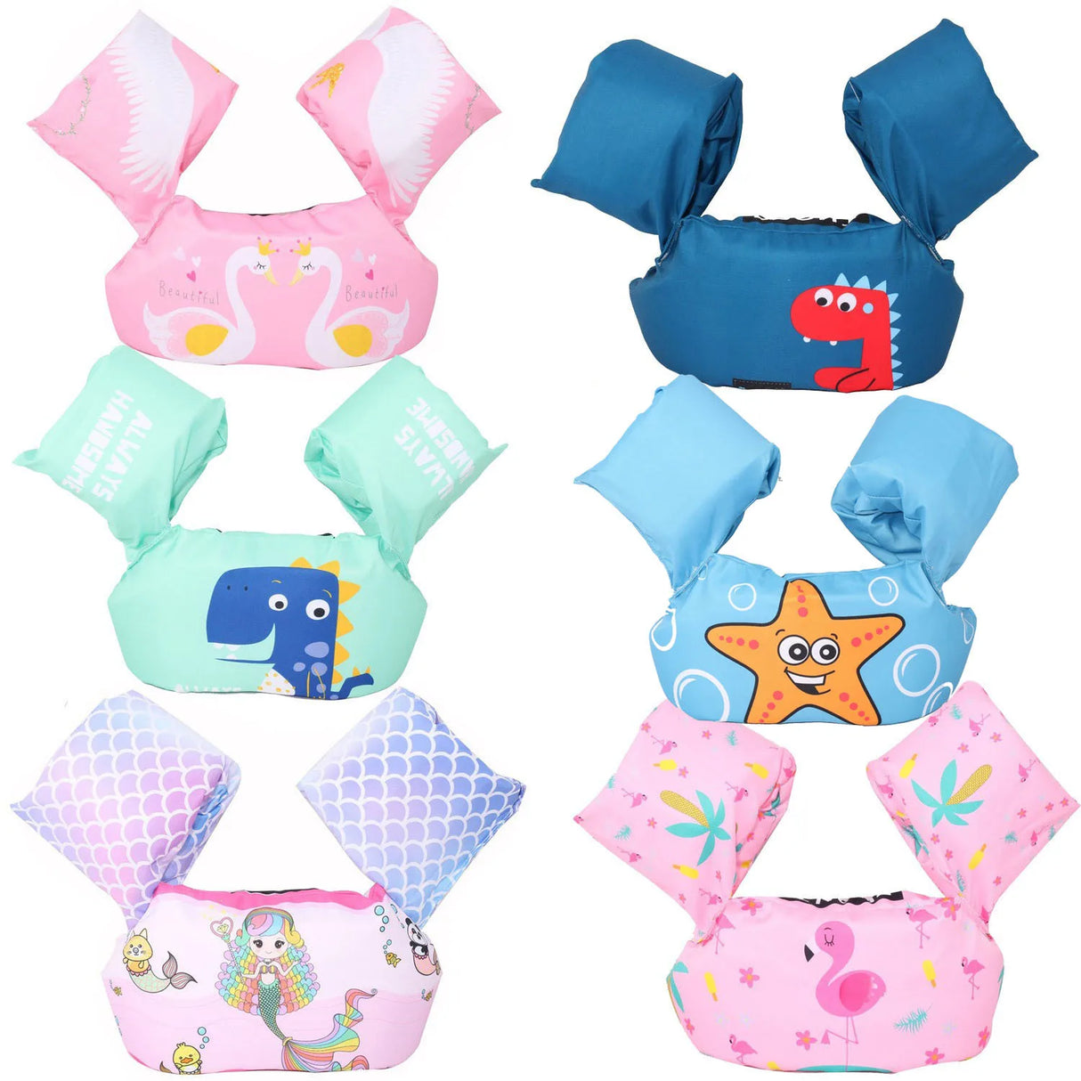 Kids Arm Float Pool Armband Baby  Mermaid Swimsuit Buoy Swimming Vest Ring Swim Float Vest Life Jacket Safety 14-25kg Girl Boy