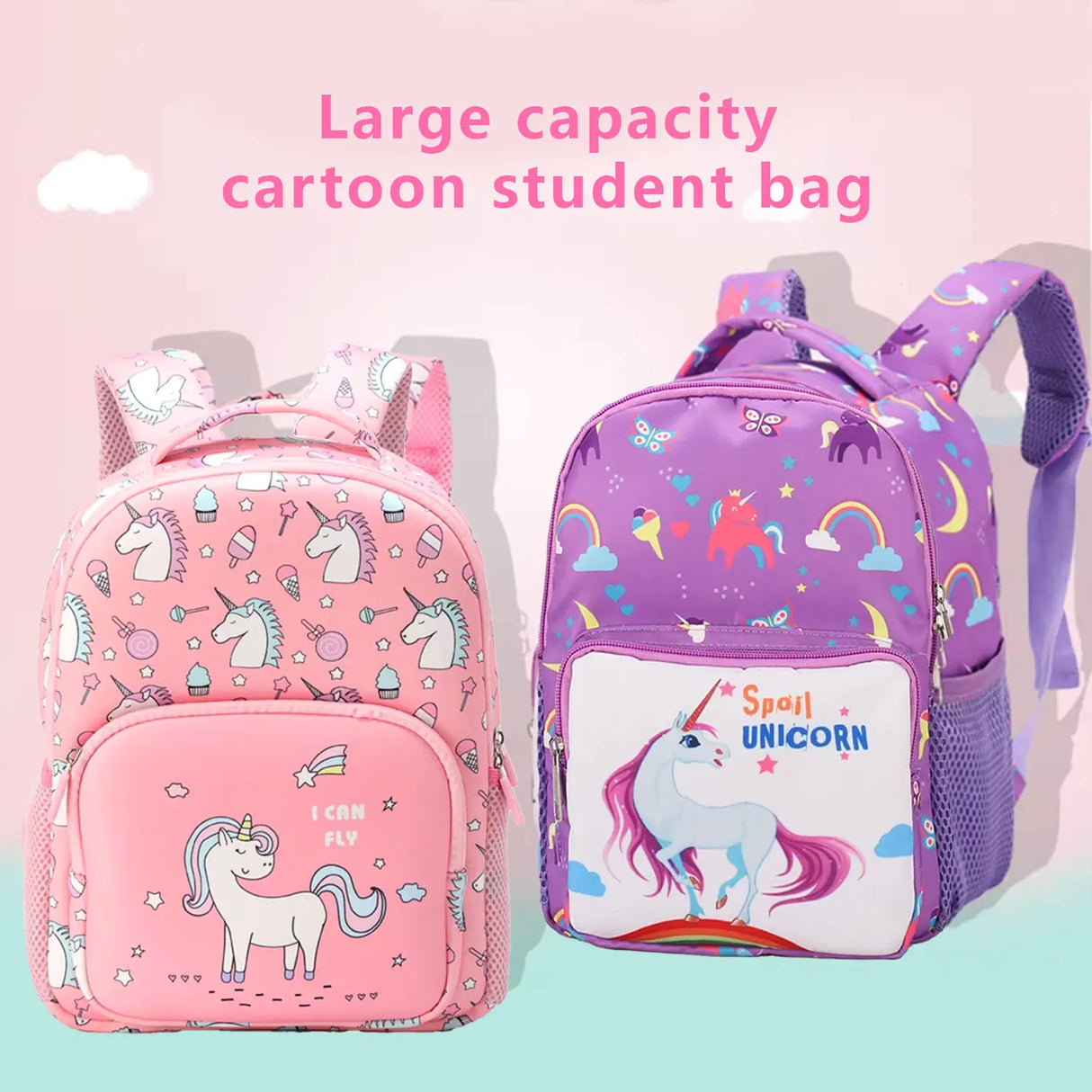 Cute Unicorn Design Backpack Kindergarten Kids School Bag