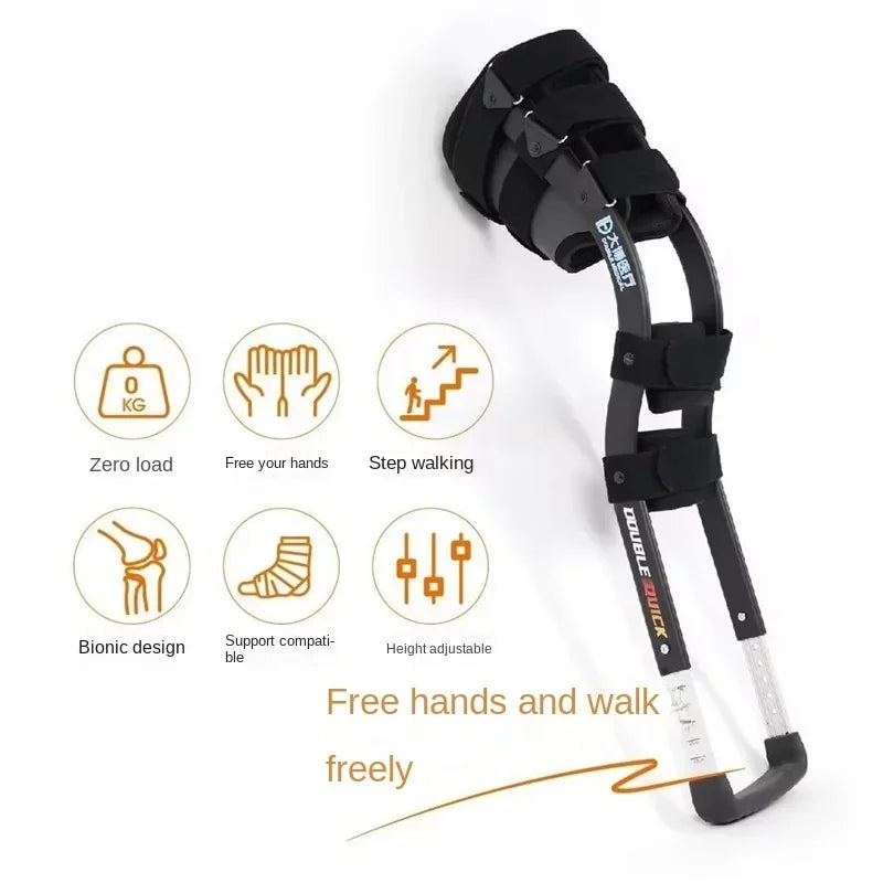 Crutch Support Free Rehabilitation Mobility Aids Knee Walker Single-Leg Telescoping Assisted Walking Training Stick Hands Free