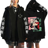 Women Men Anime Zip Hoodies Jujutsu Kaisen Plus Size Zipper Jackets Gojo Satoru Printed Sweatshirt Y2k Harajuku Unisex Hooded