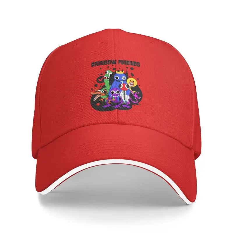 Custom Cute Rainbows Friend Play Gamer Baseball Cap for Men Women Breathable Dad Hat Streetwear