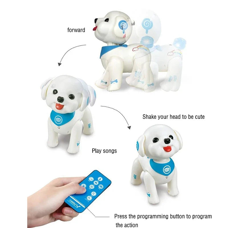 RC Robot Dog Smart Puppy Teddy Programmable Voice Control Singing Walking Remote Control Electronic Pets Toys For Kids