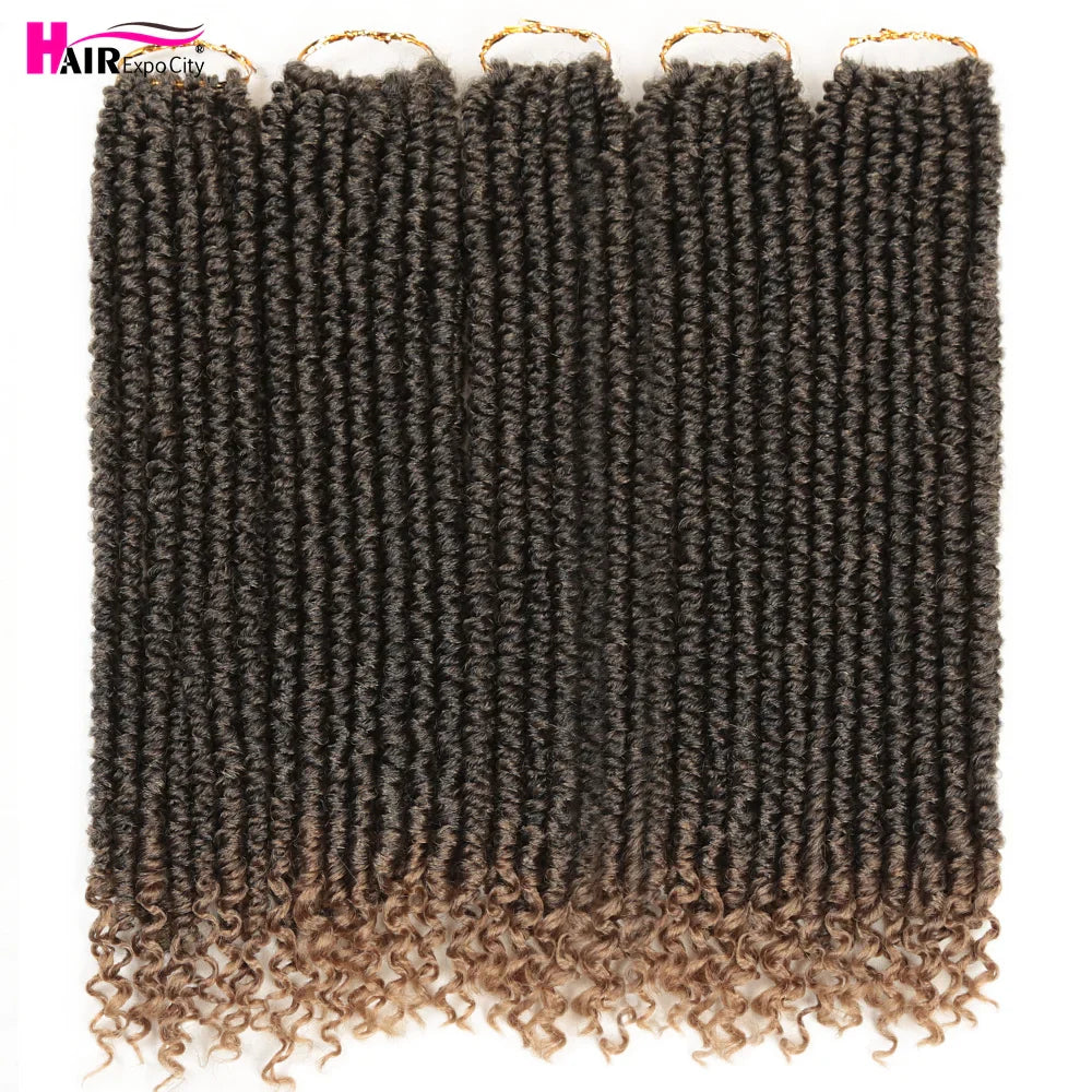 Jumbo Twist Hair 16 Inch Pre twisted Passion Twist Crochet Hair Pre-looped Crochet Braids Bohemian Water Wave Braiding Synthetic