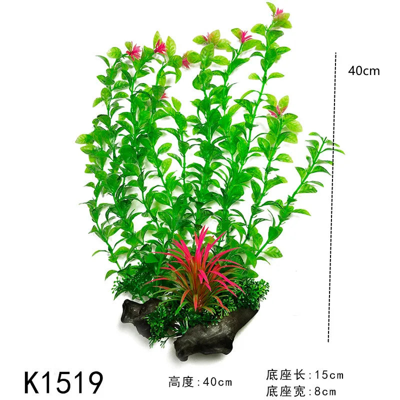 24-52cm Large Aquarium Plants Plastic Grass Fish Tank Decor Artificial Fake Water Plant Ornaments Aquarium Accessories