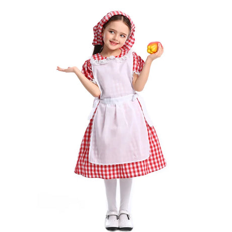 Kids Maid Dress Cosplay Kid Girl Fancy Pastoral Dress Grandmother Costume Colonial Stage Performance Halloween Carnival Costumes