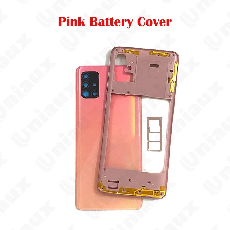 For SA Galaxy A50  A505 A70 A51 A515 A71 A715 Housing Case Middle Frame Cover+Battery Back Cover Rear Cover+Camera Lens