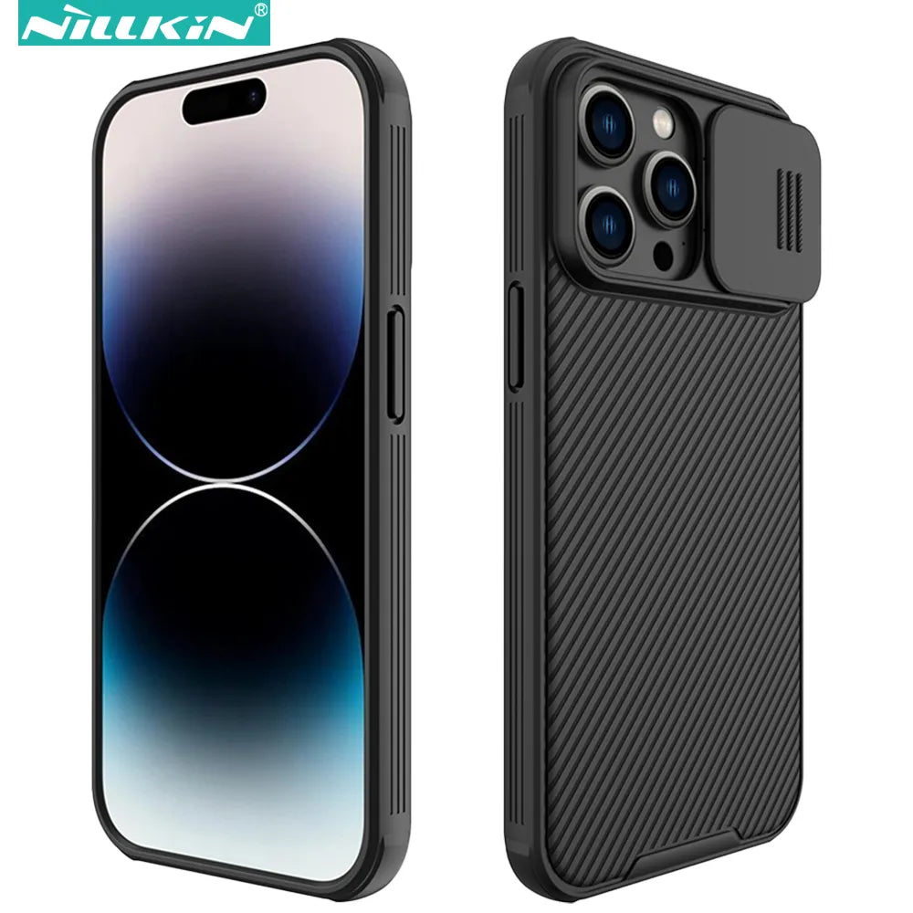 Nillkin Case for iPhone 15 Pro Max / 14 Plus / 13 Pro / 12 Mini, Premium Upgraded Shockproof Phone Cases with Slide Camera Cover