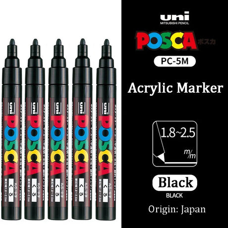 Uni Marker Pen, PC-3M Acrylic posca marcadores permanent marker graffiti paint pen For Rock Metal Leather Ceramic Glass Plastic