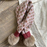 deer jonmi Korean Style New Winter Children Plaid Printed Scarves Pompon Patchwork Toddlers Kids Knitted Warm Shawl