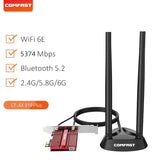 5374Mbps WiFi 6E Adapter wireless PCI-E Bluetooth 5.2 Tri-Band Network Wifi PCIe Card Adapter Antenna 2.4G/5G/6G 802.11ax For PC