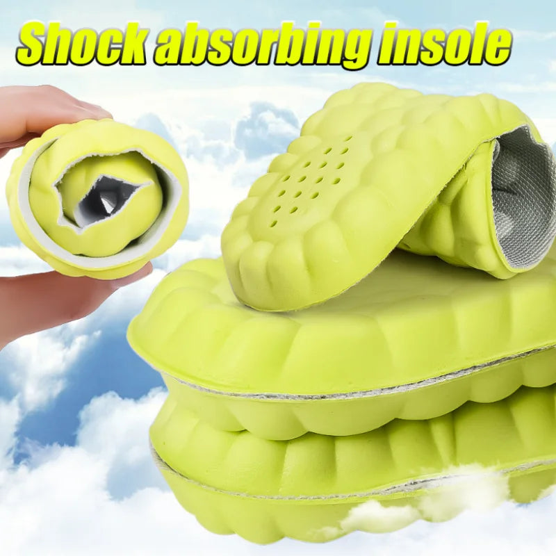 4D Orthopedic Sport Insoles Soft Breathable High-elasticity Shock Absorption Running Shoe Pad for Men Women Latex Massage Insole