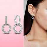 Earrings 925 Silver Asymmetrical Heart Hoop Earrings for Women Fashion Trendy Sterling Silver 925 Earring Original Jewelry Gift