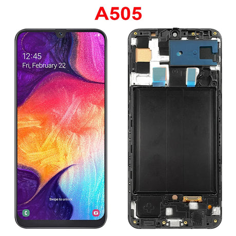 6.4"Super AMOLED For Samsung Galaxy A50 LCD Display Touch Screen Sensor Digiziter Assembly Replace For Samsung A505 With Frame