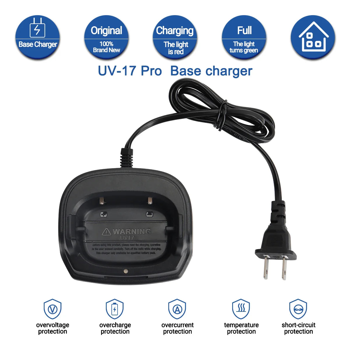 Original Baofeng UV-17 Pro V2 EU/US Battery Charger Two Way Radio UV17 Charger Baofeng Walkie Talkie UV-17 Accessories