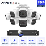 ANNKE 16CH 8MP POE NVR Kit Security Camera System Two Way Audio H.265+ CCTV Video Surveillance Set 16CH 4K NVR 8Pcs Camera Kits