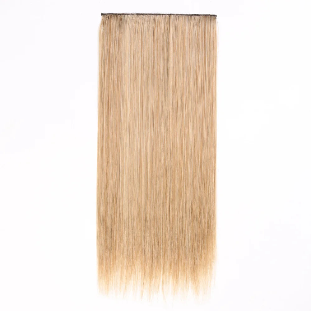 Synthetic Clip in Hair Extensions 6 Pcs/Set 16 Clips Long Straight Hairpieces Clip On Hair Extension for Women Blonde