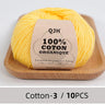 QJH 10PCS 100% Organic Cotton Yarn Pure/Mixed Color Yarn, Knitting Yarn - Crochet Yarn Soft 10 Strands Hank Yarn Machine Washabl