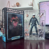 NECA Terminator 2 Judgment Day T-1000 Motorcycle Ultimate Copy T-800 Tech Noir Police Station Assault 18cm PVC Action Figure Toy